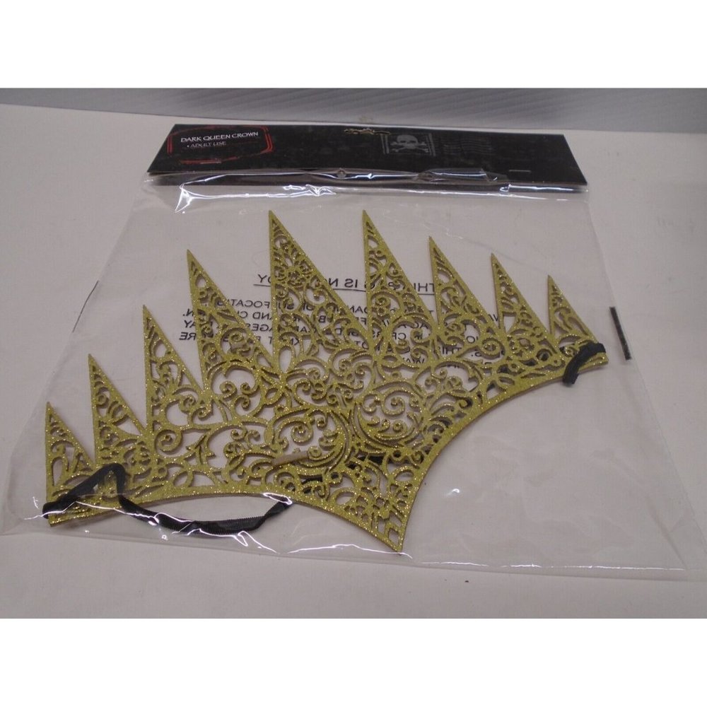 Dark Queen Gold Halloween Crown Headband Costume NEW Sparkle Day of The Dead